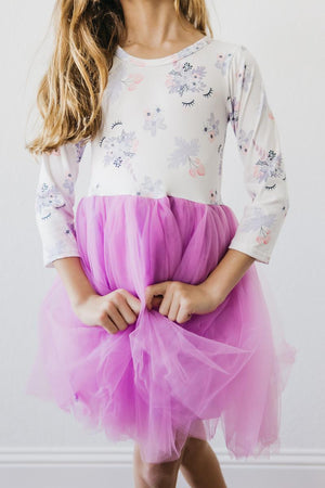 (L) Lilac Unicorn Dream L/S Tutu Dress-Mila & Rose ®