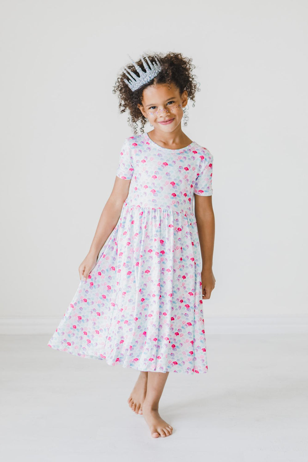 Mermaid Scales S/S Pocket Twirl Dress-Mila & Rose ®