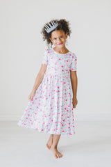 Mermaid Scales S/S Pocket Twirl Dress-Mila & Rose ®