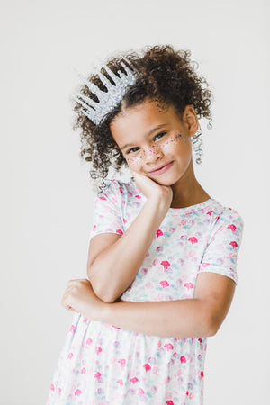 (L) Mermaid Scales S/S Pocket Twirl Dress-Mila & Rose ®