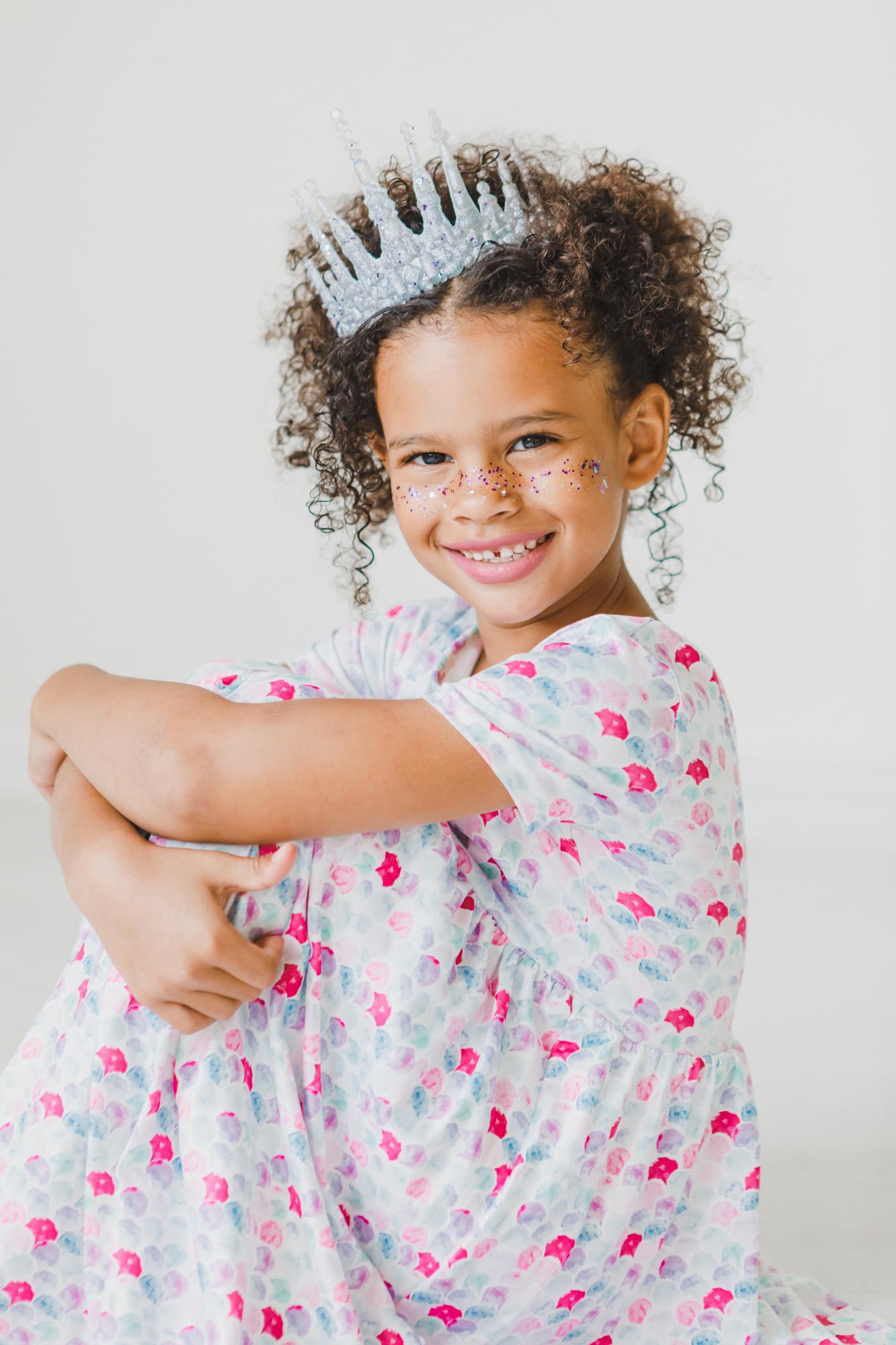 (L) Mermaid Scales S/S Pocket Twirl Dress-Mila & Rose ®