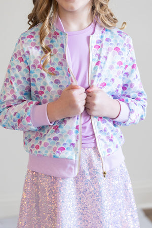 (L) Mermaid Scales Satin Jacket-Mila & Rose ®