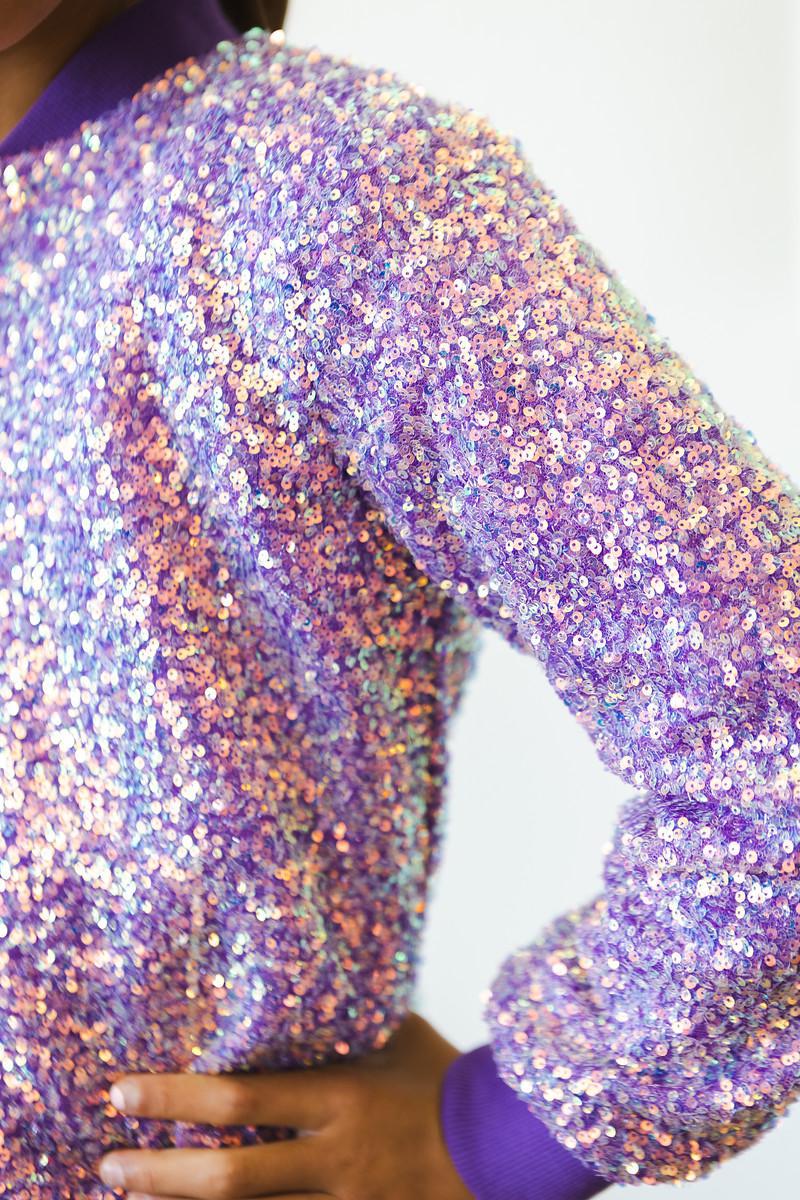 (L) Purple Sequin Jacket-Mila & Rose ®