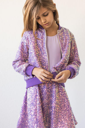 (L) Purple Sequin Jacket-Mila & Rose ®
