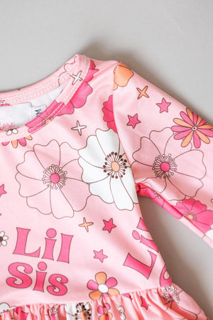 Lil Sis Floral 3/4 Twirl Bodysuit-Mila & Rose ®