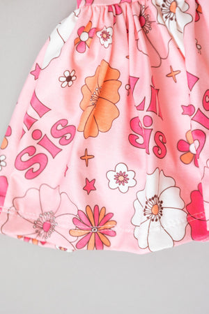 Lil Sis Floral 3/4 Twirl Bodysuit-Mila & Rose ®