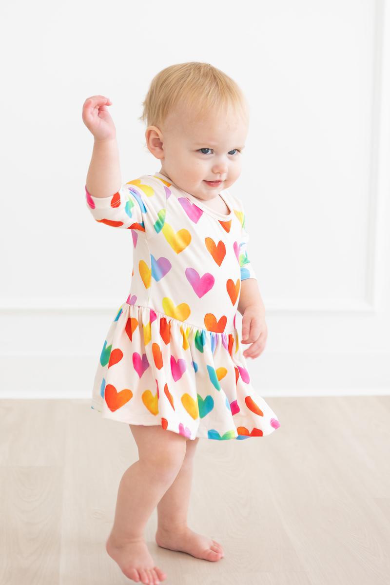Lotta Love 3/4 Sleeve Twirl Bodysuit-Mila & Rose ®