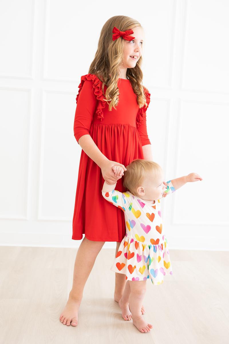 Lotta Love 3/4 Sleeve Twirl Bodysuit-Mila & Rose ®