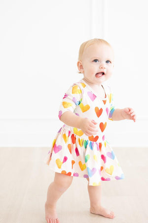 Lotta Love 3/4 Sleeve Twirl Bodysuit-Mila & Rose ®