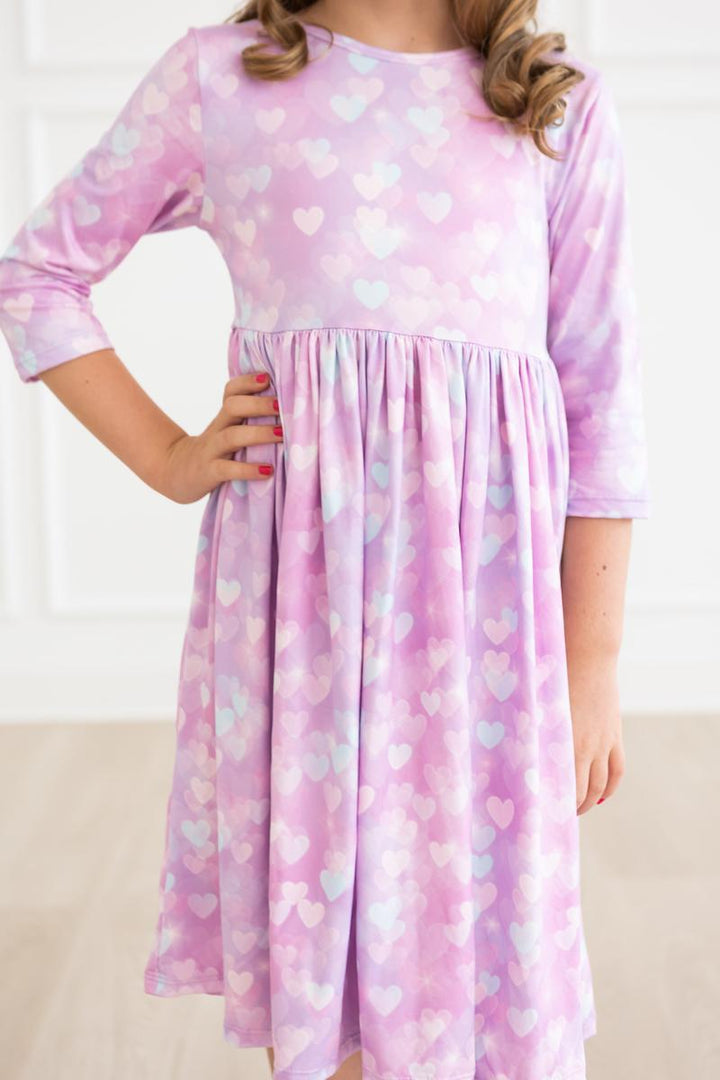 Love Story 3/4 Sleeve Pocket Twirl Dress-Mila & Rose ®