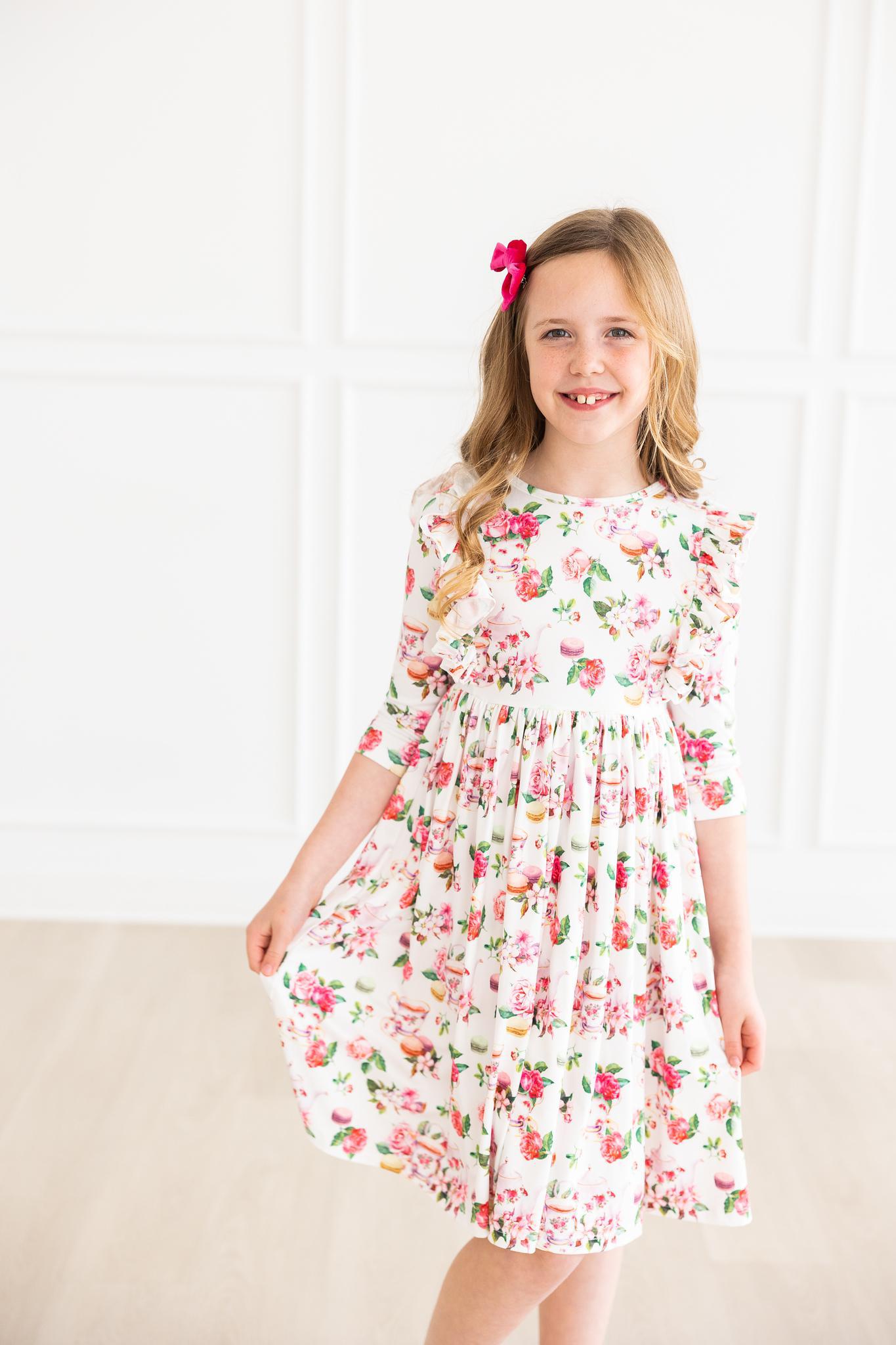 Macarons & Tea Ruffle Twirl Dress-Mila & Rose ®