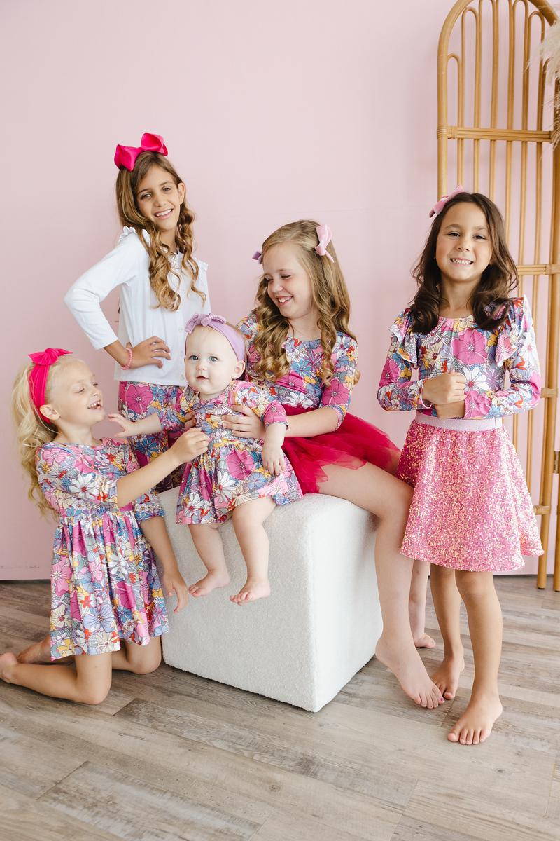 Mauve What's Up Buttercup 3/4 Sleeve Twirl Bodysuit-Mila & Rose ®