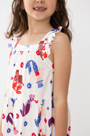 Mer-Made in the USA Ruffle Cross Back Dress-Mila & Rose ®
