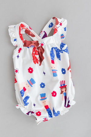 Mer-Made in the USA Ruffle Cross Back Romper-Mila & Rose ®