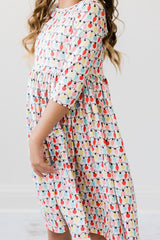 Merry & Bright 3/4 Sleeve Pocket Twirl Dress-Mila & Rose ®