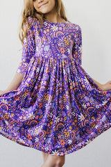No Bad Days 3/4 Sleeve Pocket Twirl Dress-Mila & Rose ®
