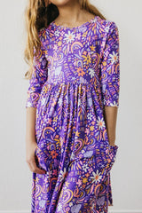 No Bad Days 3/4 Sleeve Pocket Twirl Dress-Mila & Rose ®