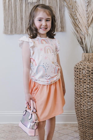 Over the Rainbow S/S Ruffle Tee-Mila & Rose ®