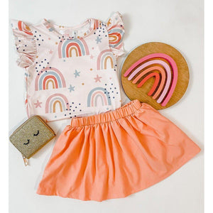 Over the Rainbow S/S Ruffle Tee-Mila & Rose ®