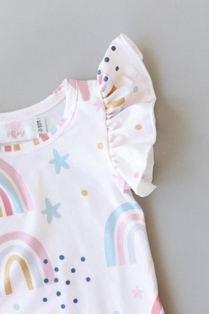 Over the Rainbow S/S Flutter Bodysuit-Mila & Rose ®