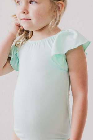 Pastel Green S/S Flutter Sleeve Leotard-Mila & Rose ®