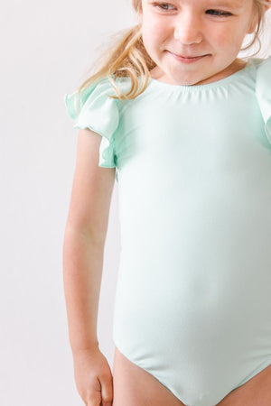 Pastel Green S/S Flutter Sleeve Leotard-Mila & Rose ®