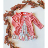 Peach Rainbow 3/4 Sleeve Pocket Twirl Dress-Mila & Rose ®