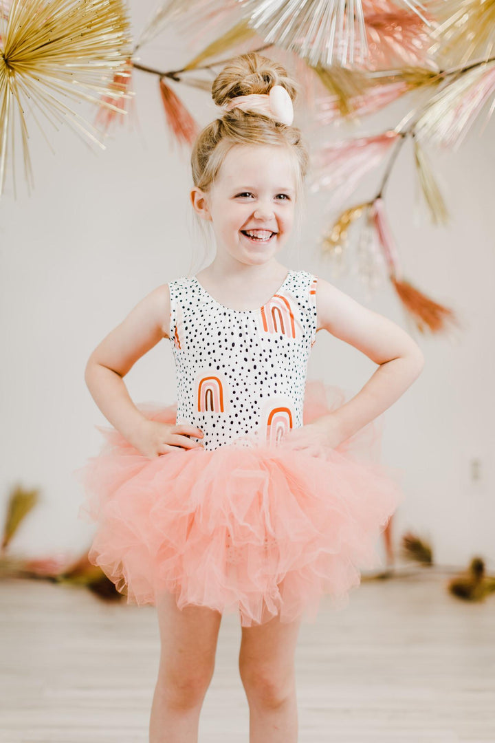 Peach Rainbow Tank Tutu Leotard-Mila & Rose ®
