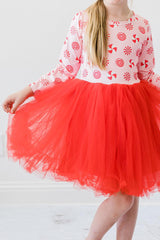 Pink Peppermint L/S Tutu Dress-Mila & Rose ®