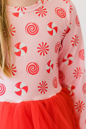Pink Peppermint L/S Tutu Dress-Mila & Rose ®