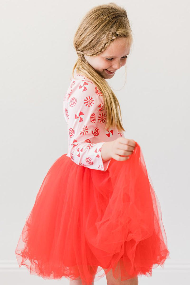 Pink Peppermint L/S Tutu Dress-Mila & Rose ®