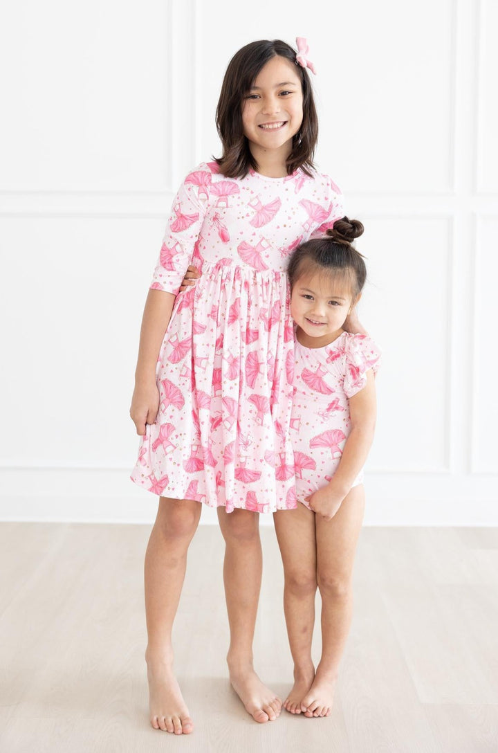Pirouette 3/4 Sleeve Pocket Twirl Dress-Mila & Rose ®