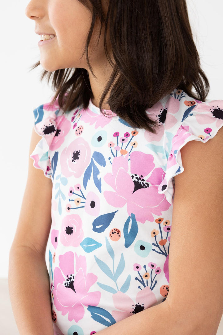 (S) Pretty in Purple S/S Ruffle Tee-Mila & Rose ®