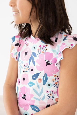 (S) Pretty in Purple S/S Ruffle Tee-Mila & Rose ®