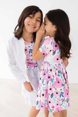 (S) Pretty in Purple S/S Ruffle Tee-Mila & Rose ®