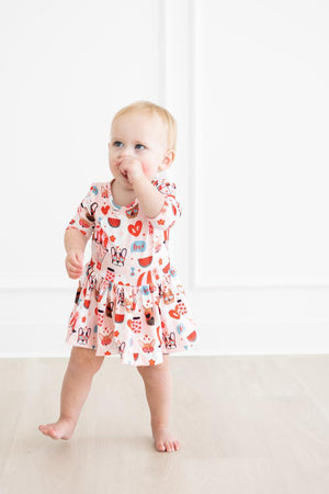 Puppy Love 3/4 Sleeve Twirl Bodysuit-Mila & Rose ®
