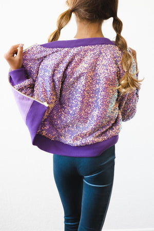 (L) Purple Sequin Jacket-Mila & Rose ®