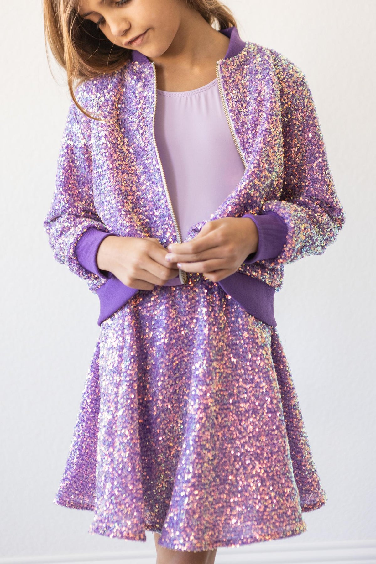 Purple Sequin Twirl Skort-Mila & Rose ®