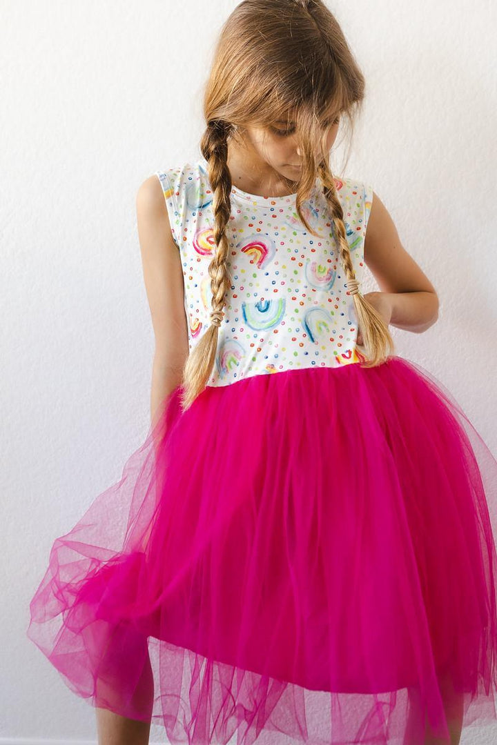 Rainbow Dot Tank Tutu Dress-Mila & Rose ®