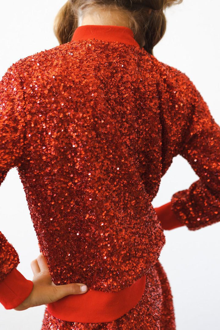 Red Sequin Jacket-Mila & Rose ®