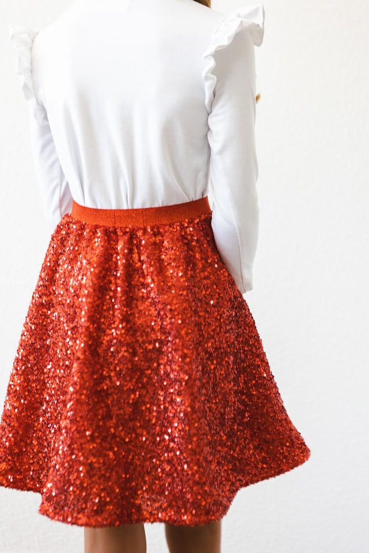 (V) Red Sequin Twirl Skort-Mila & Rose ®