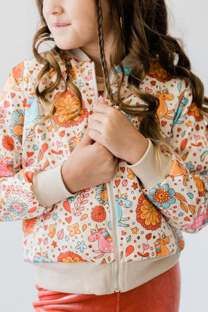 Retro Unicorns Satin Jacket-Mila & Rose ®