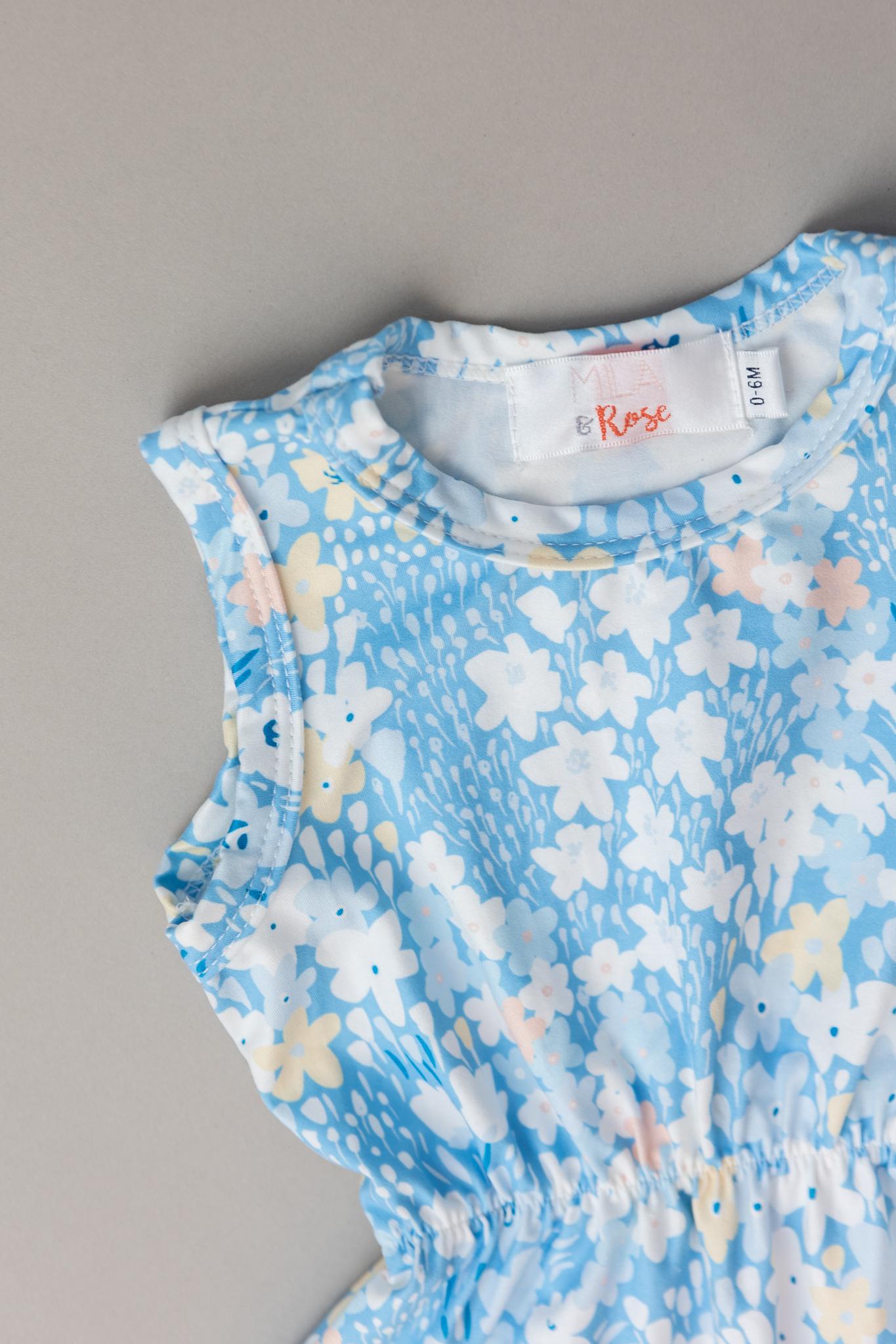 SALE Blooming in Blue Pom Pom Romper-Mila & Rose ®