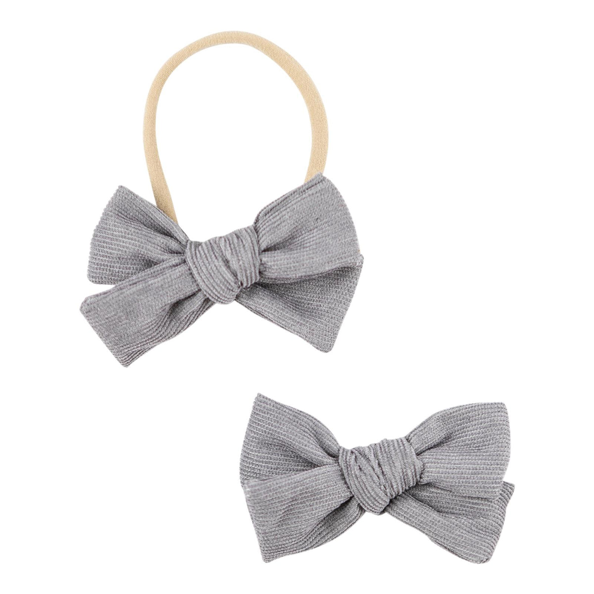 SALE Gray Cord Bow-Mila & Rose ®