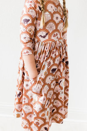 SALE Hocus Pocus 3/4 Sleeve Pocket Twirl Dress-Mila & Rose ®