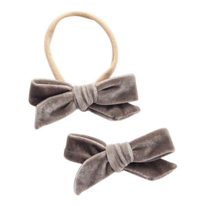 SALE Koala Gray Velvet Bow-Mila & Rose ®