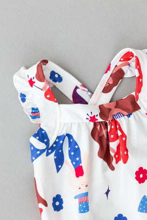 SALE Mer-Made in the USA Ruffle Cross Back Romper-Mila & Rose ®