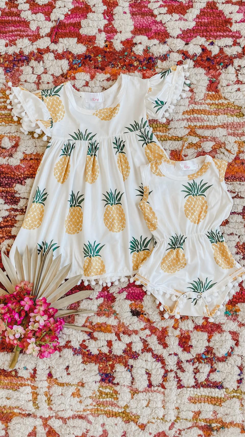 SALE Pineapple Pom Pom Romper-Mila & Rose ®