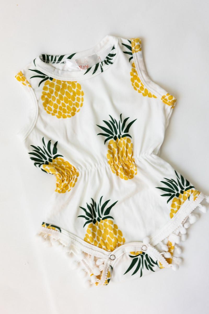 SALE Pineapple Pom Pom Romper-Mila & Rose ®