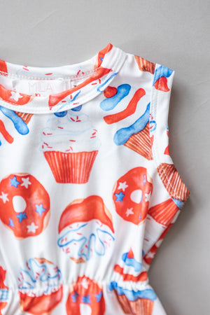 SALE Red, White & Sweet Pom Pom Romper-Mila & Rose ®